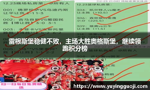 雷根斯堡稳健不败，主场大胜奥格斯堡，继续领跑积分榜
