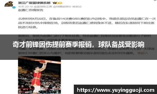 奇才前锋因伤提前赛季报销，球队备战受影响